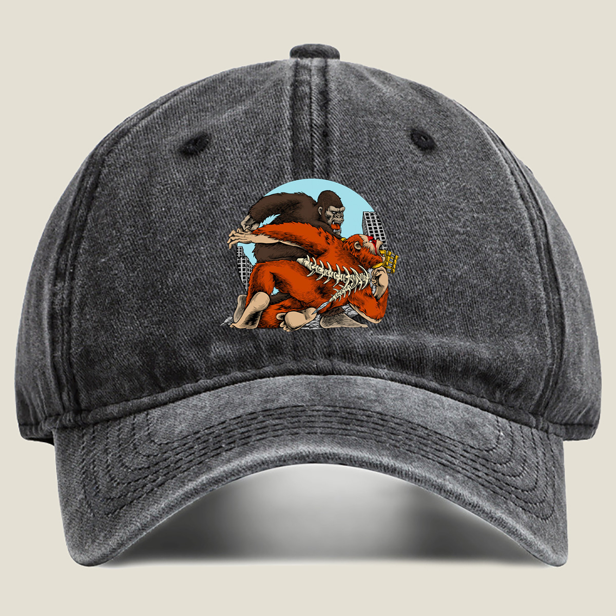 King Kong vs. Godzilla - Washed Denim - Baseball Cap
