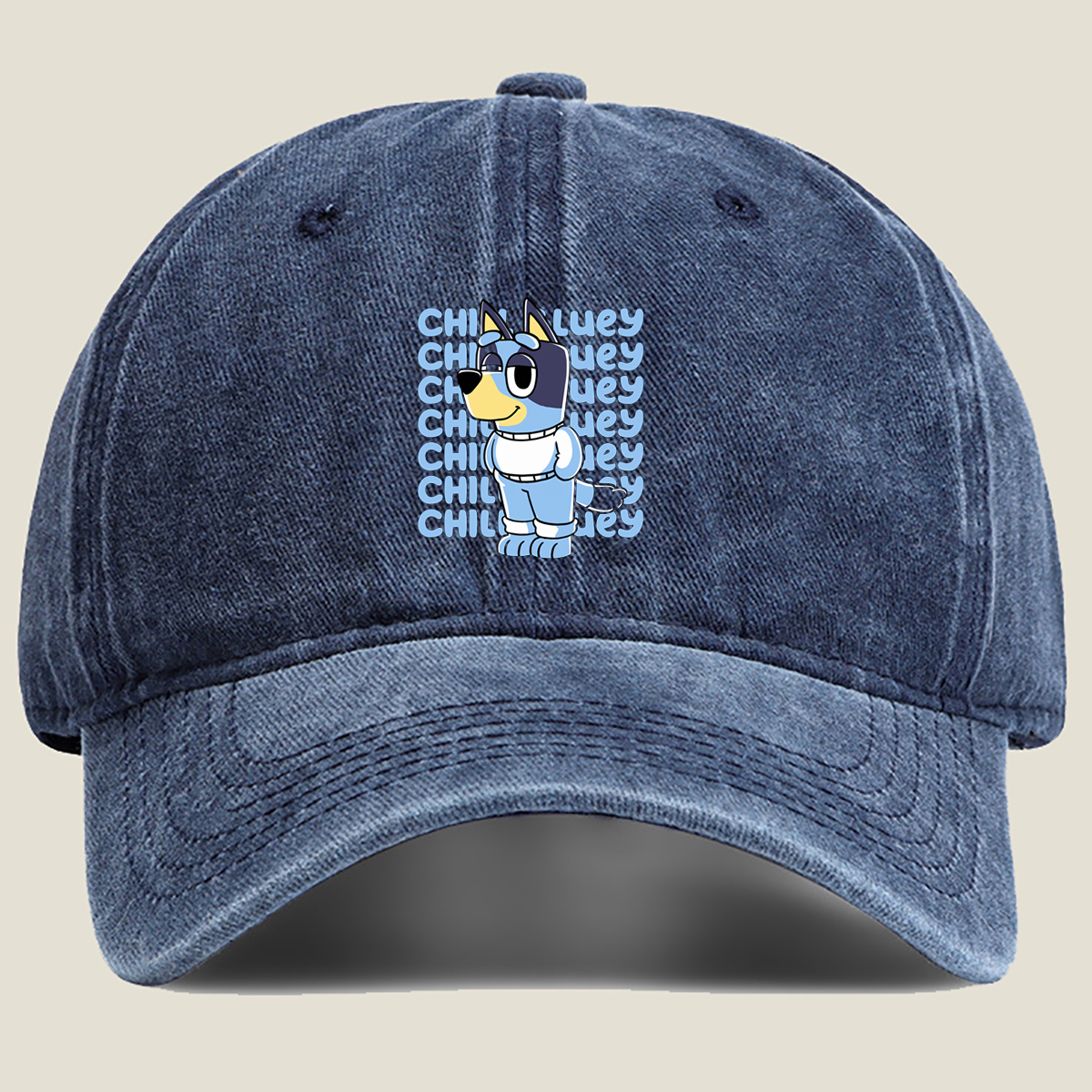 Bluey and Chilli: The Blue Heeler Duo - Washed Denim - Baseball Cap