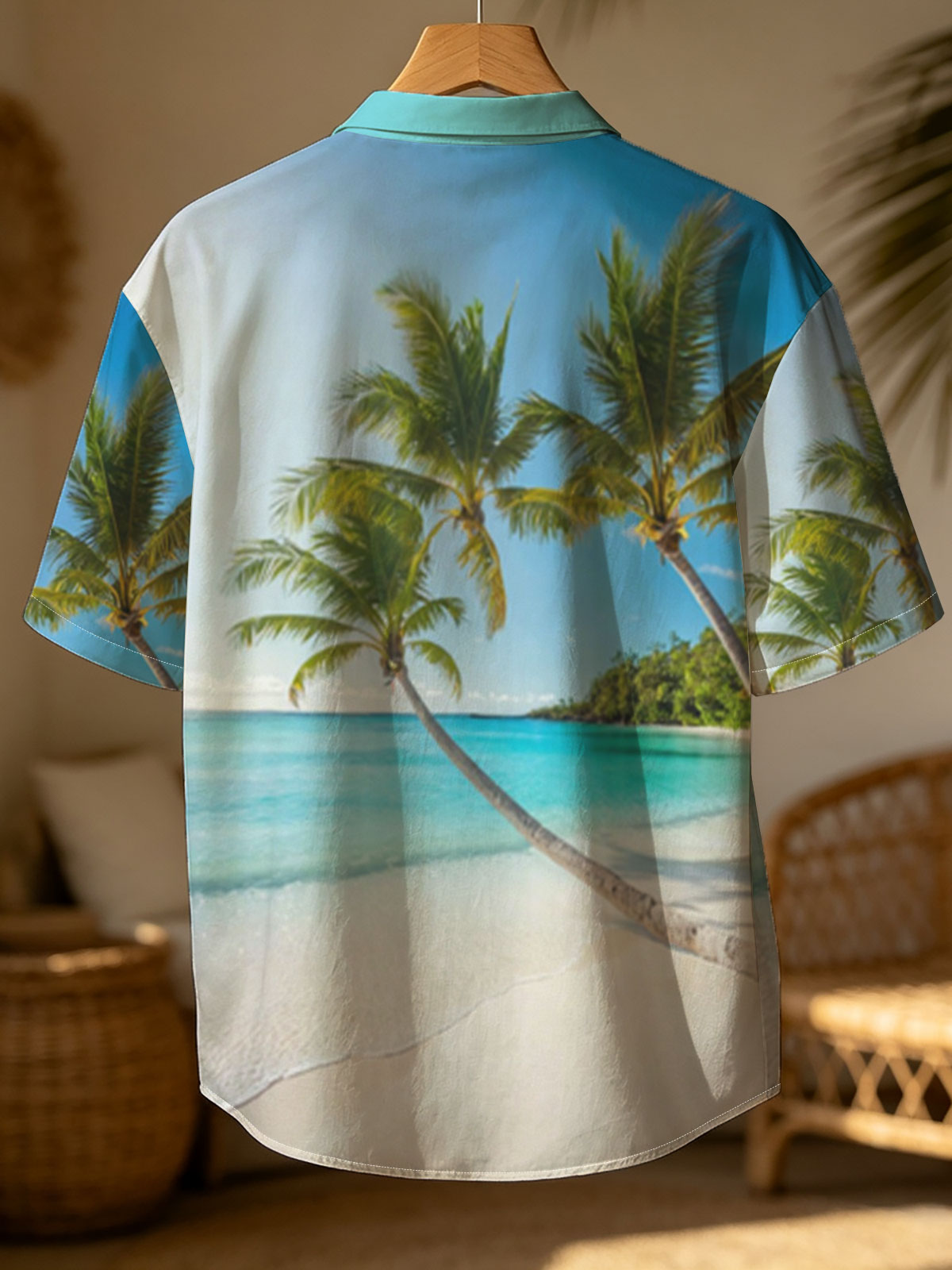 Tropical Beach with Palm Trees and Crystal Clear Water -  Shirt