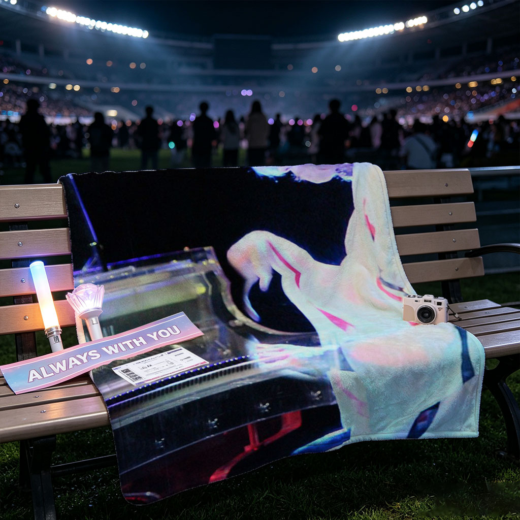 Yuki Kajiura Performing Piano on Stage with Dramatic Lighting - Blankets