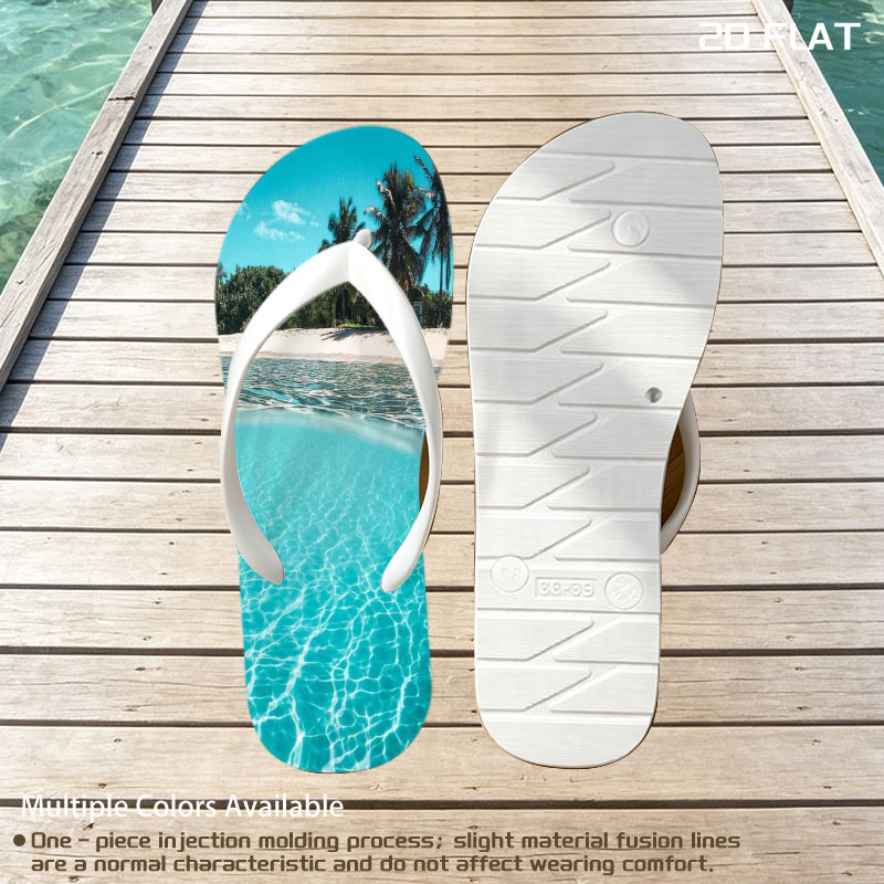 Crystal Clear Waters and Palm Trees on a Tropical Beach -  flip-flops