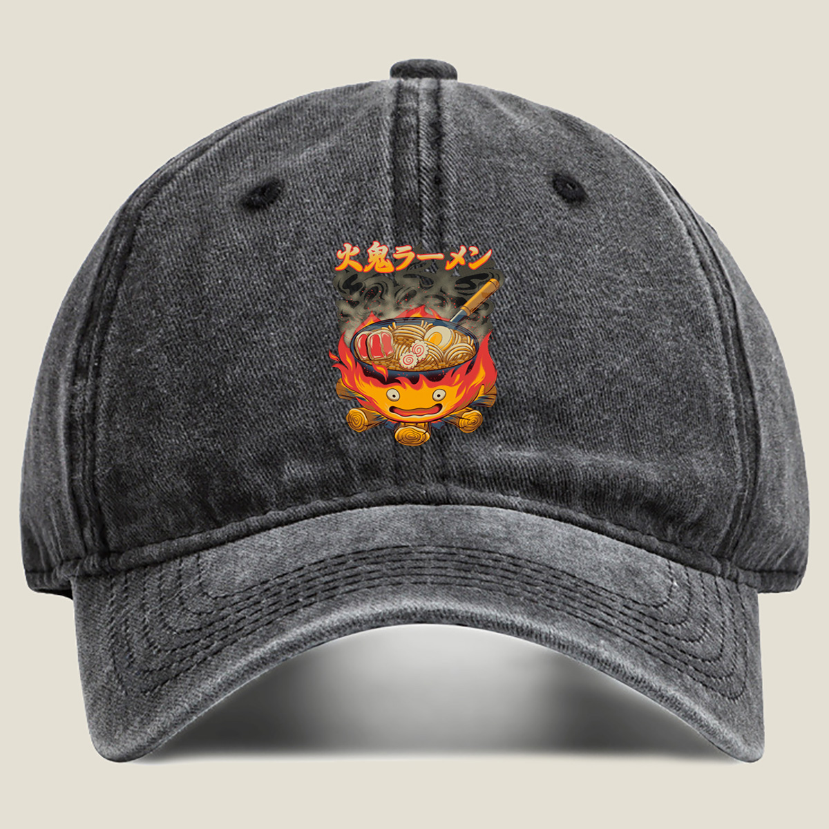 Fire Demon Ramen - Washed Denim - Baseball Cap