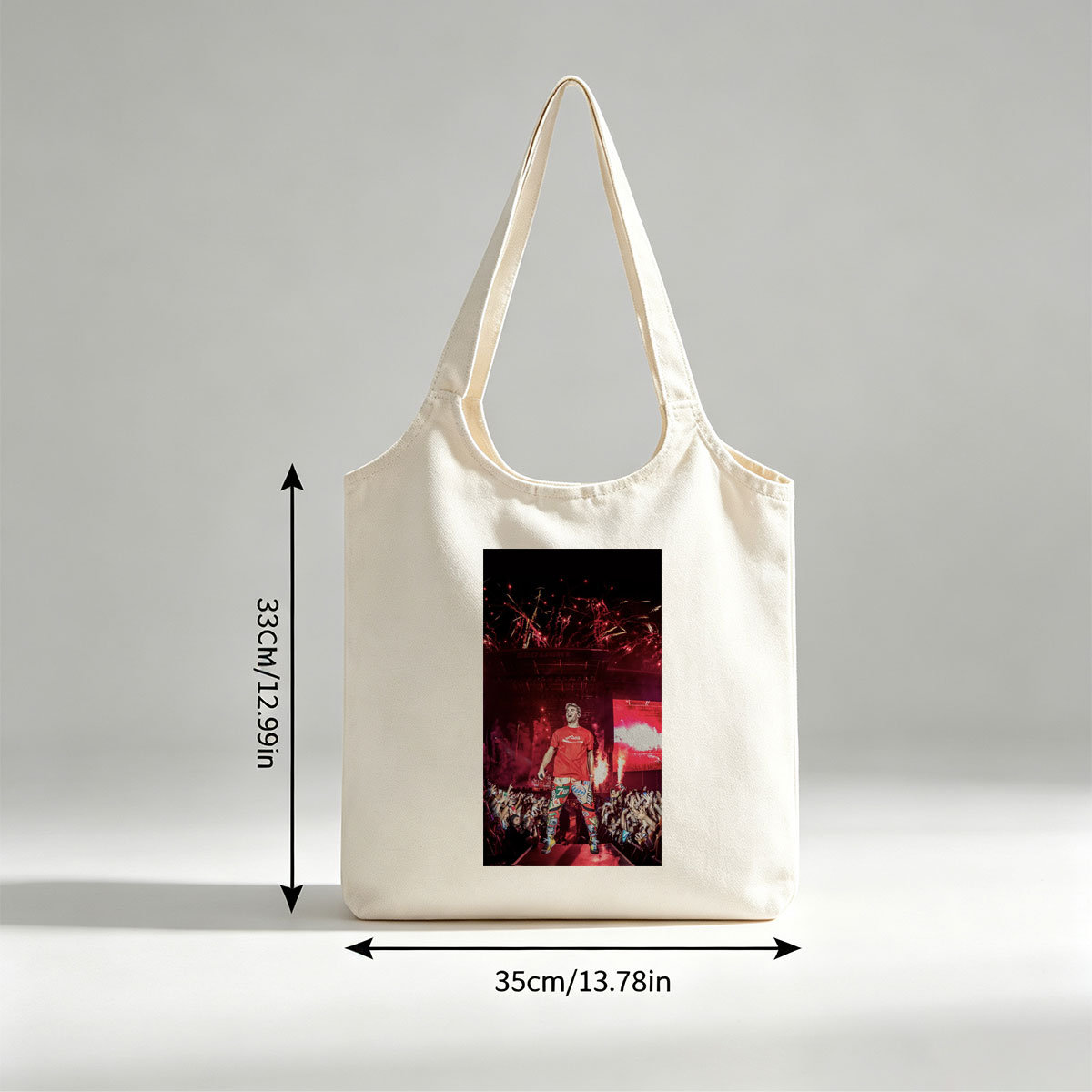 Machine Gun Kelly Live Performance on Stage with Fireworks and Crowd at Concert - Canvas shoulder bags/