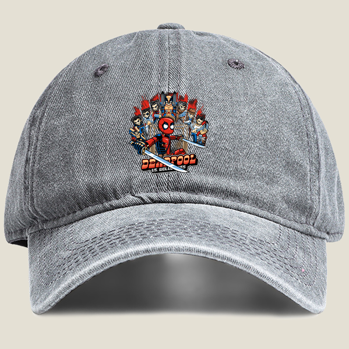 Deadpool vs. Wolverines - Washed Denim - Baseball Cap
