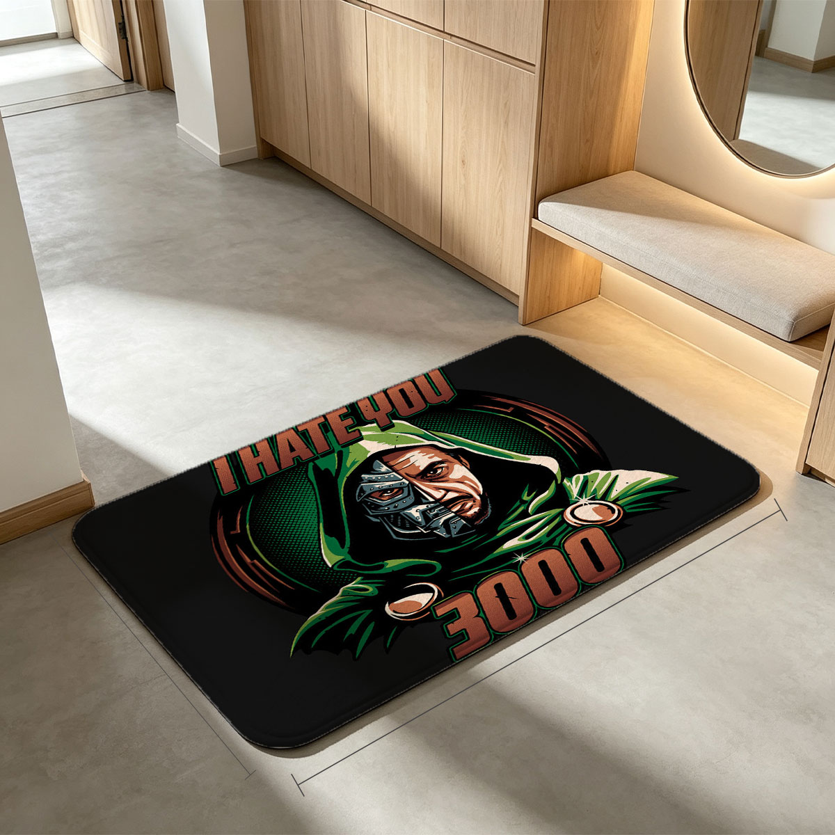 I Hate You 3000: Doctor Doom and Tony Stark Fusion - Flannel floor mat