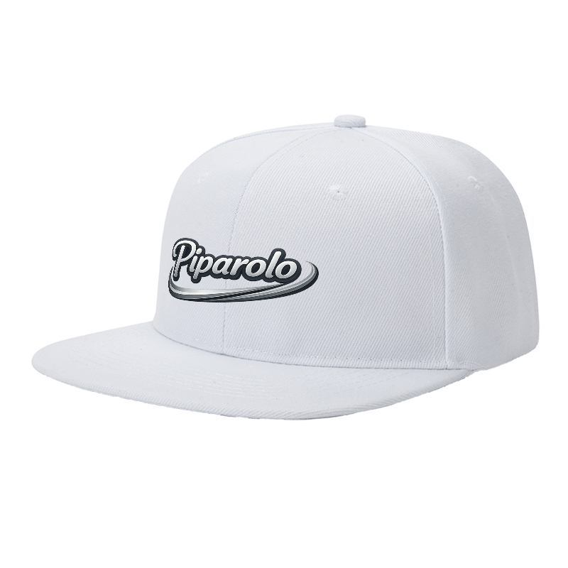 Flat Brim Baseball Cap Piparolo Logo Print Streetwear Underground Skate Style for Basketball Court Skate Park Urban Lifestyle Hip Hop Artists Skaters Streetwear Enthusiasts