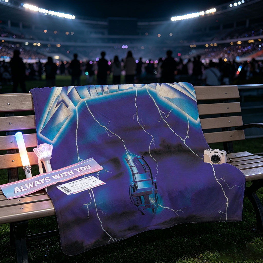Metallica Electric Chair Lightning Storm Ride the Lightning Album Cover - Blankets