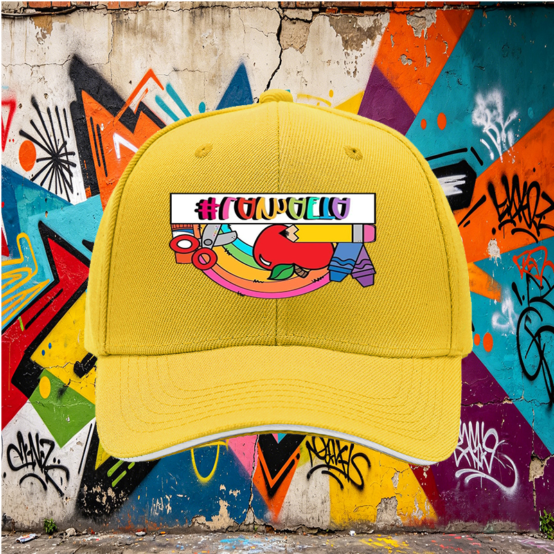 Unisex Classic Sandwich Hat with Rainbow Apple Art Print #LAMAAETA - Perfect for School Events, Art Classes, and Creative Outings - Ideal for Students, Teachers, and Art Enthusiasts