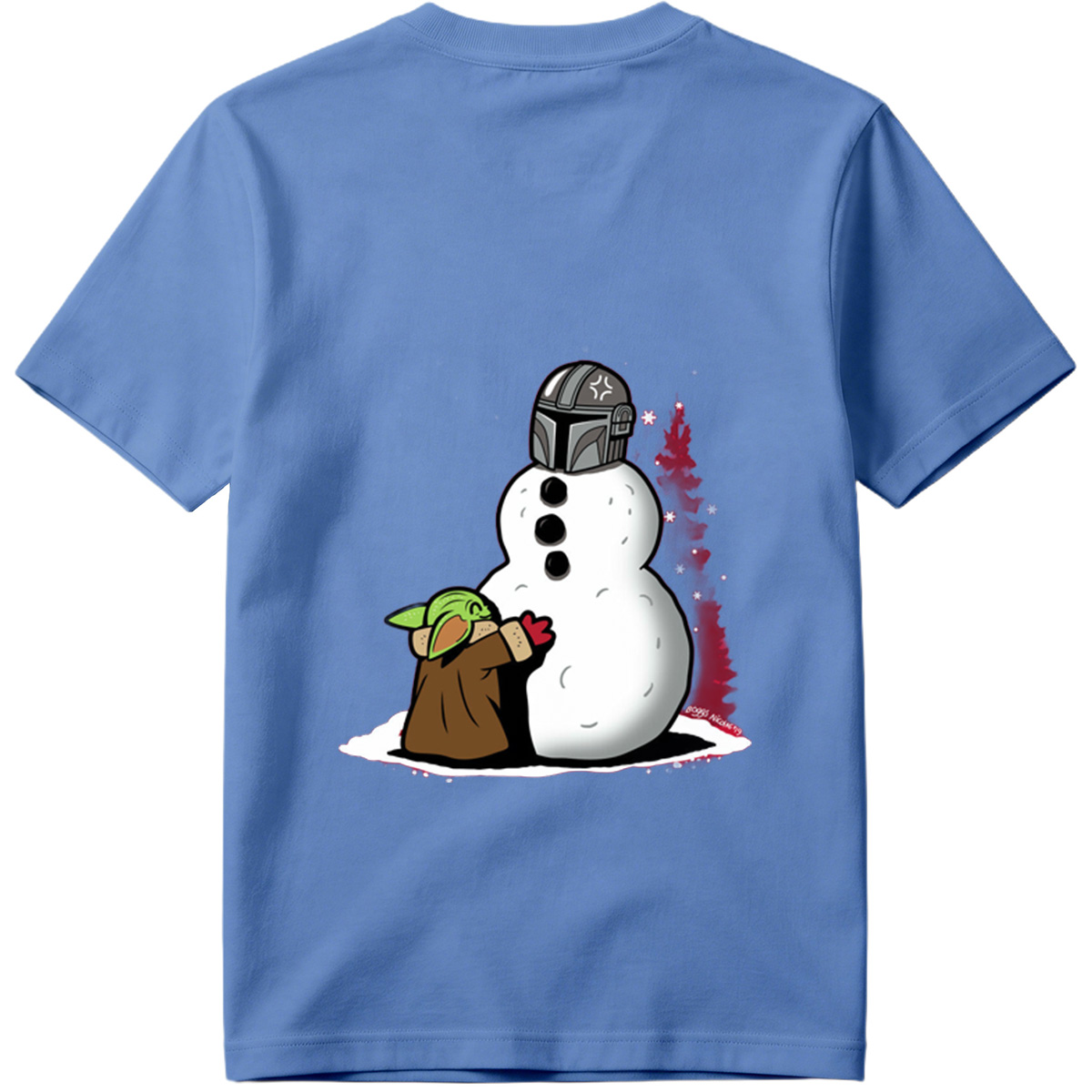 Mandalorian Snowman with Grogu - Tee