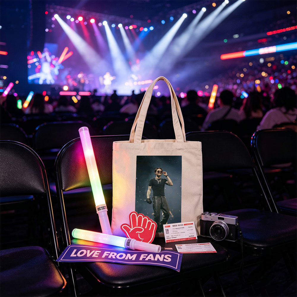 Lauv Live Performance on Stage Wearing Black Outfit and Sunglasses - Canvas tote bags