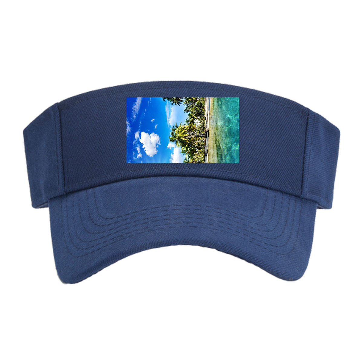 Tropical Paradise with Palm Trees and Crystal Clear Water -  Visor cap