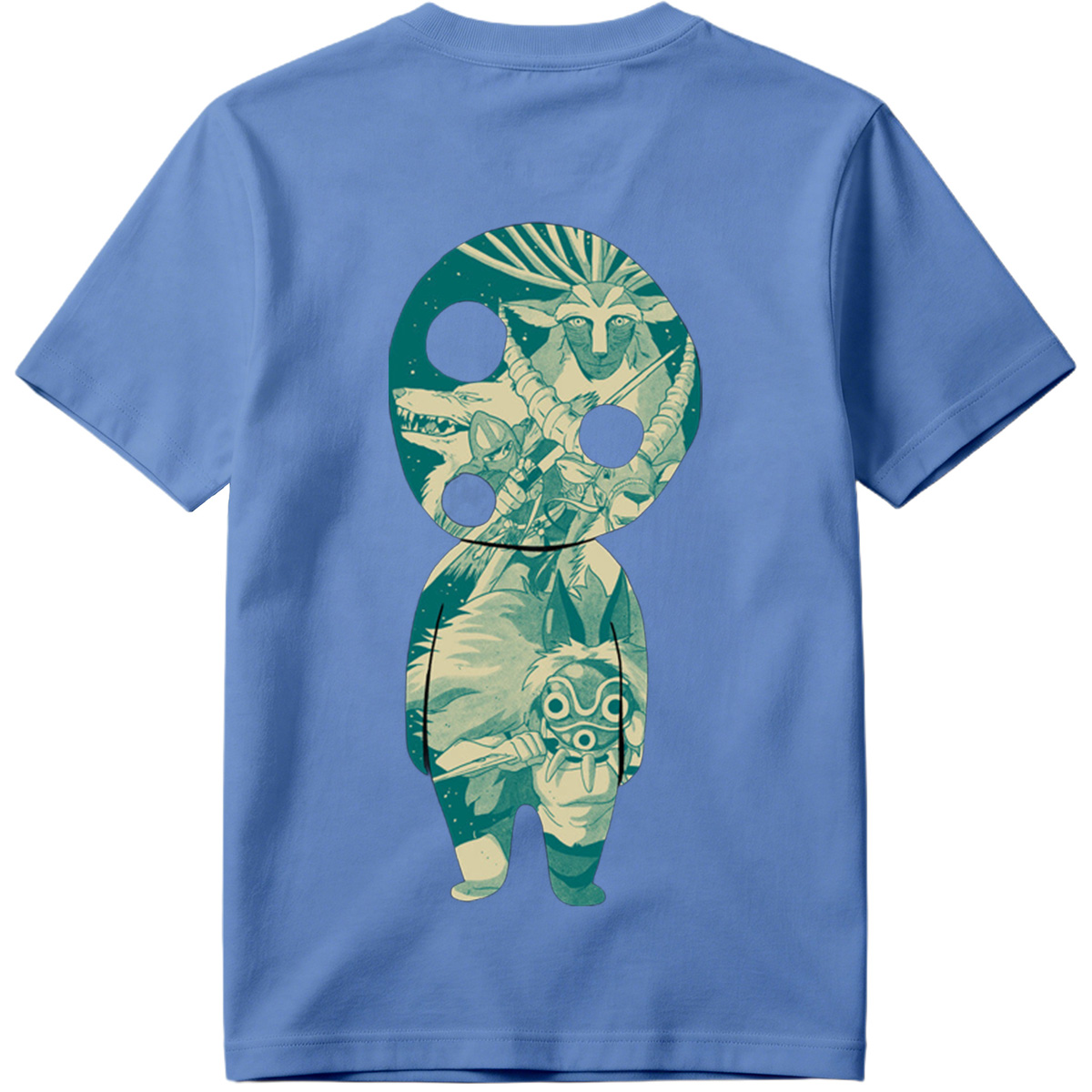 Princess Mononoke: San and Moro in a Stylized Figure - Tee