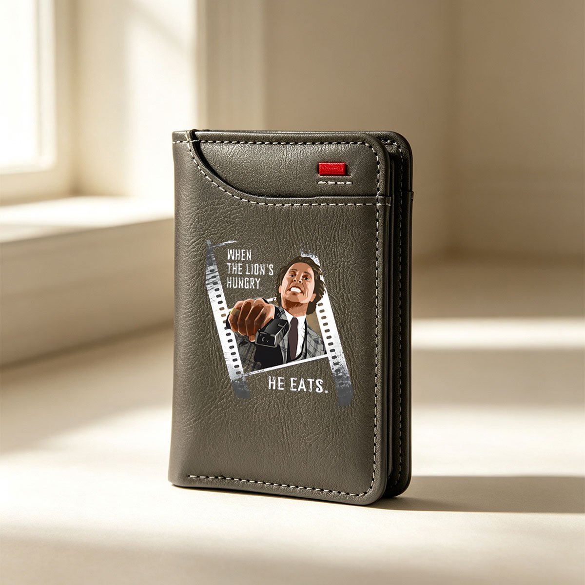 When the Lion's Hungry, He Eats – Michael Jackson in a Film Strip Frame - Vertical Style Wallet