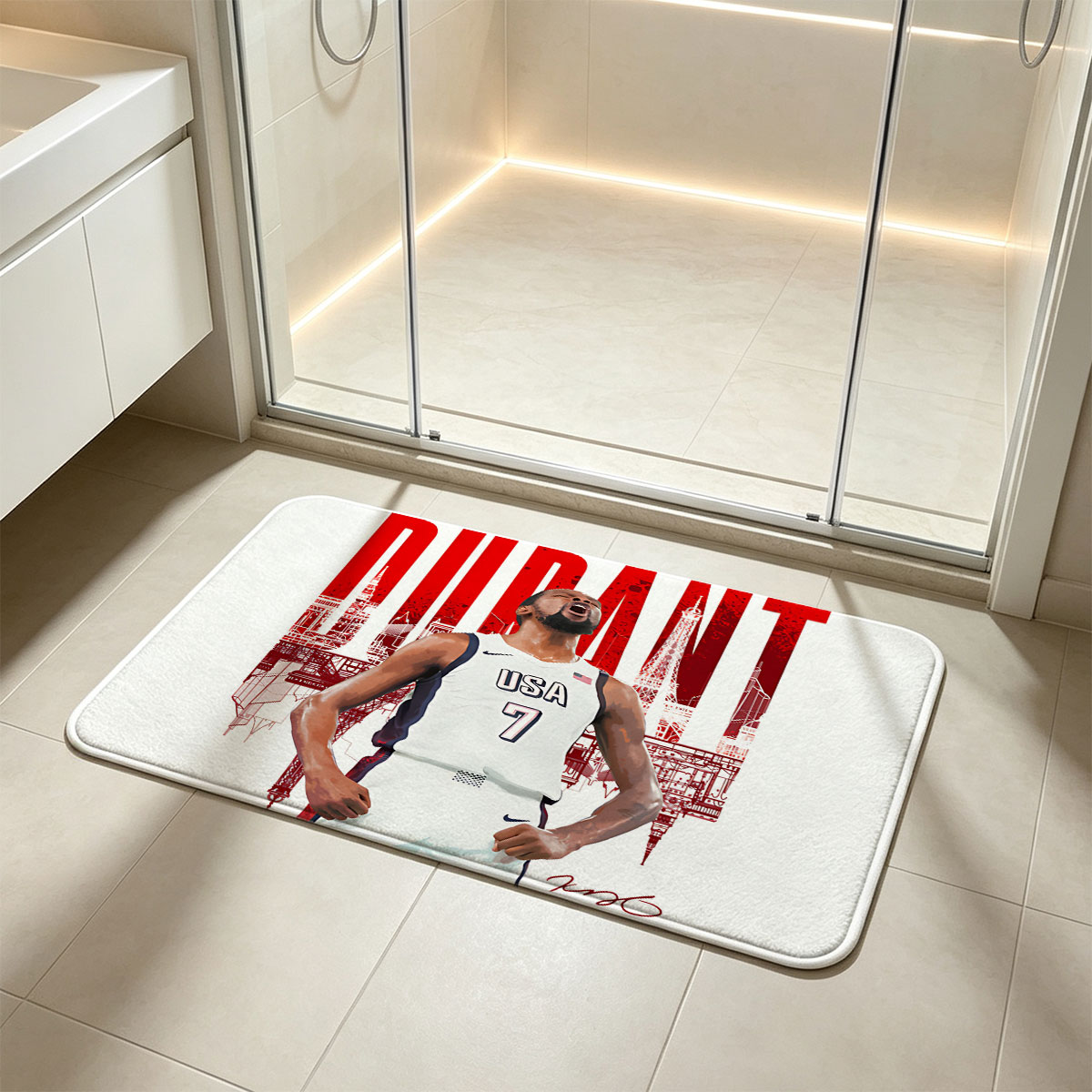 Kevin Durant USA Basketball 2024 Paris Olympics - Flannel floor mat