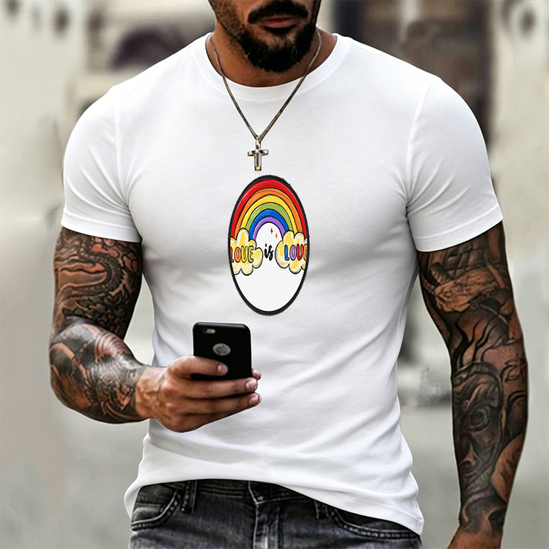 Unisex Classic T-Shirt Rainbow Love is Love Print Graphic Tee for Casual Wear, Pride Events, and Everyday Outfits - Perfect for LGBTQ+ Allies and Advocates