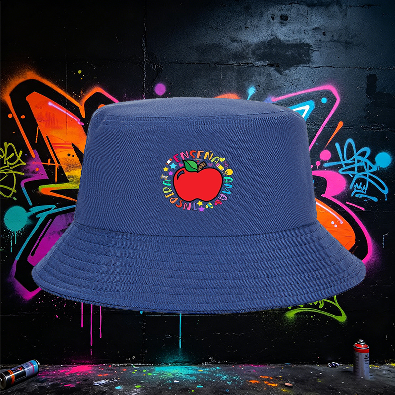 Unisex Bucket Hat with Colorful Apple and 