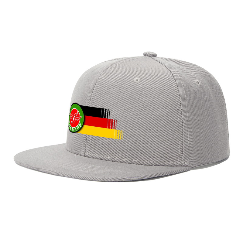 Flat Brim Baseball Cap Zundapp Logo Print Streetwear Underground Skate Style for Basketball Court Skate Park Urban Riders and Hip Hop Artists
