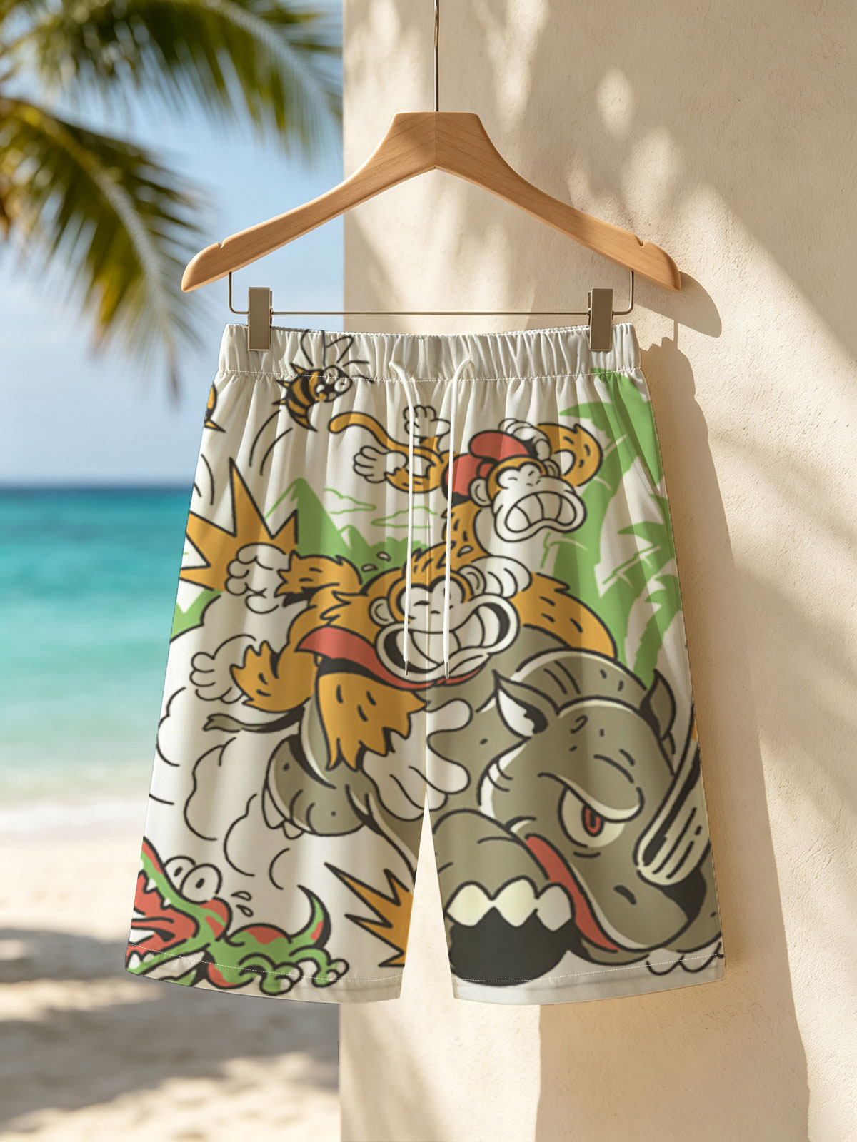 Donkey Kong vs. Rhino in Jungle Chaos -  Beach shorts