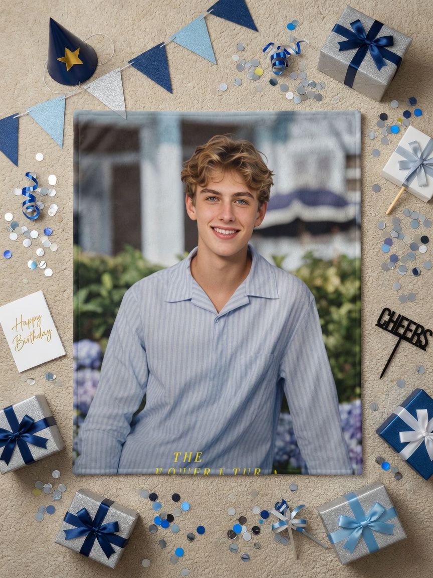 Custom Photo Flannel Fleece Blanket Personalized Face Portrait Throw Ultra Soft Cozy Keepsake Gift for Bed Couch