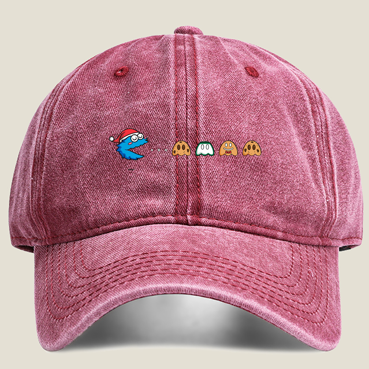 Pac-Man Christmas Adventure - Washed Denim - Baseball Cap