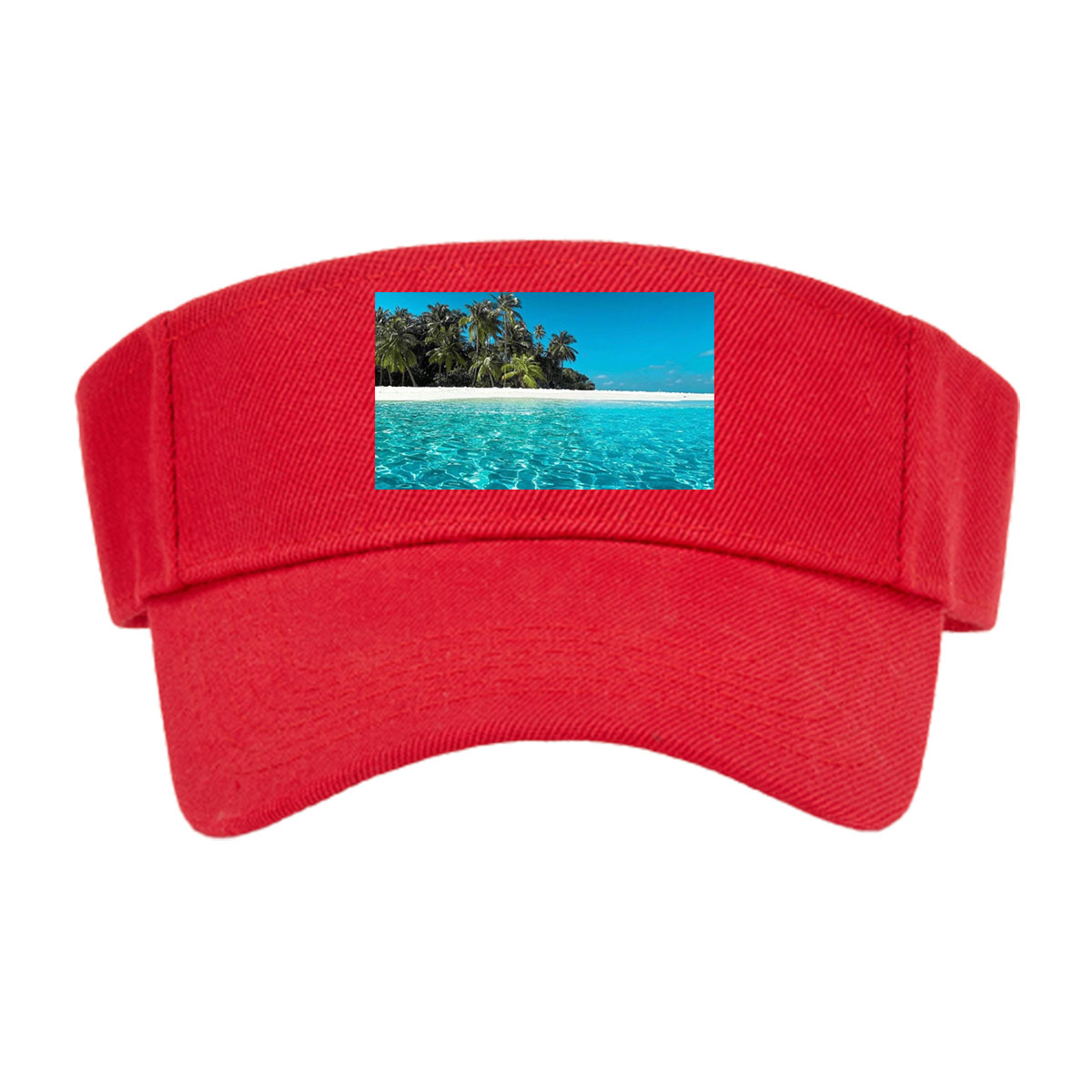 Crystal Clear Waters and Palm Trees on a Tropical Beach -  Visor cap