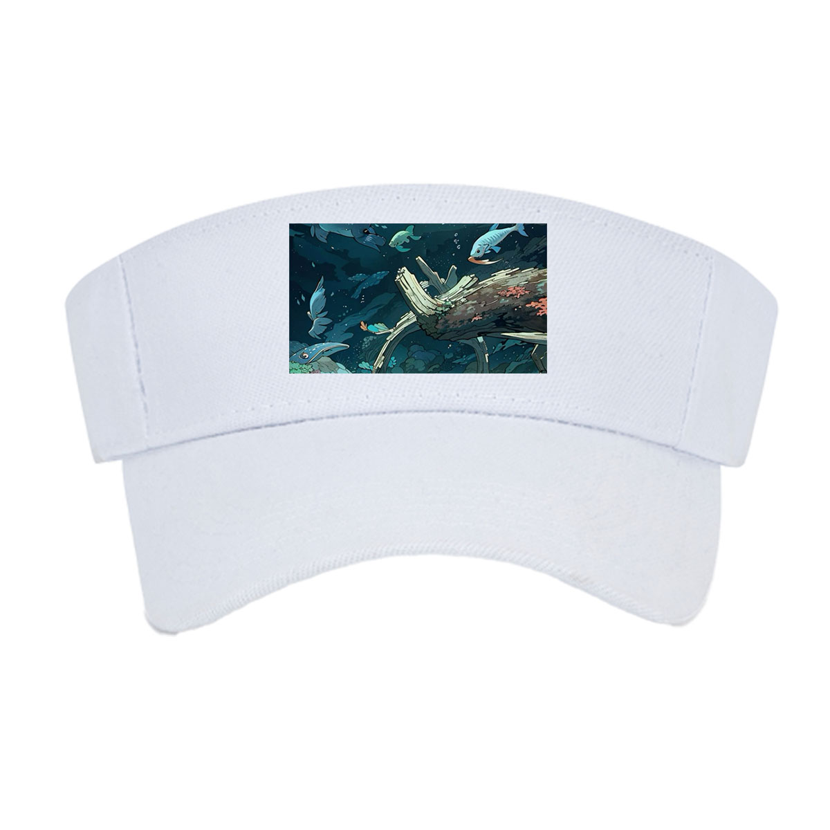 Underwater Scene with Fish and Sunken Log -  Visor cap