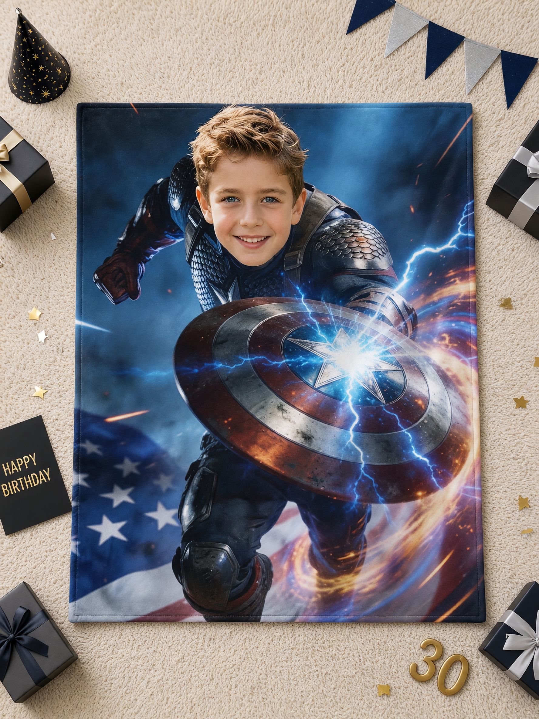 Custom Face Photo Superhero Fleece Blanket, Personalized Soft Flannel Throw for Bed Couch, Ideal Unique Keepsake Gift