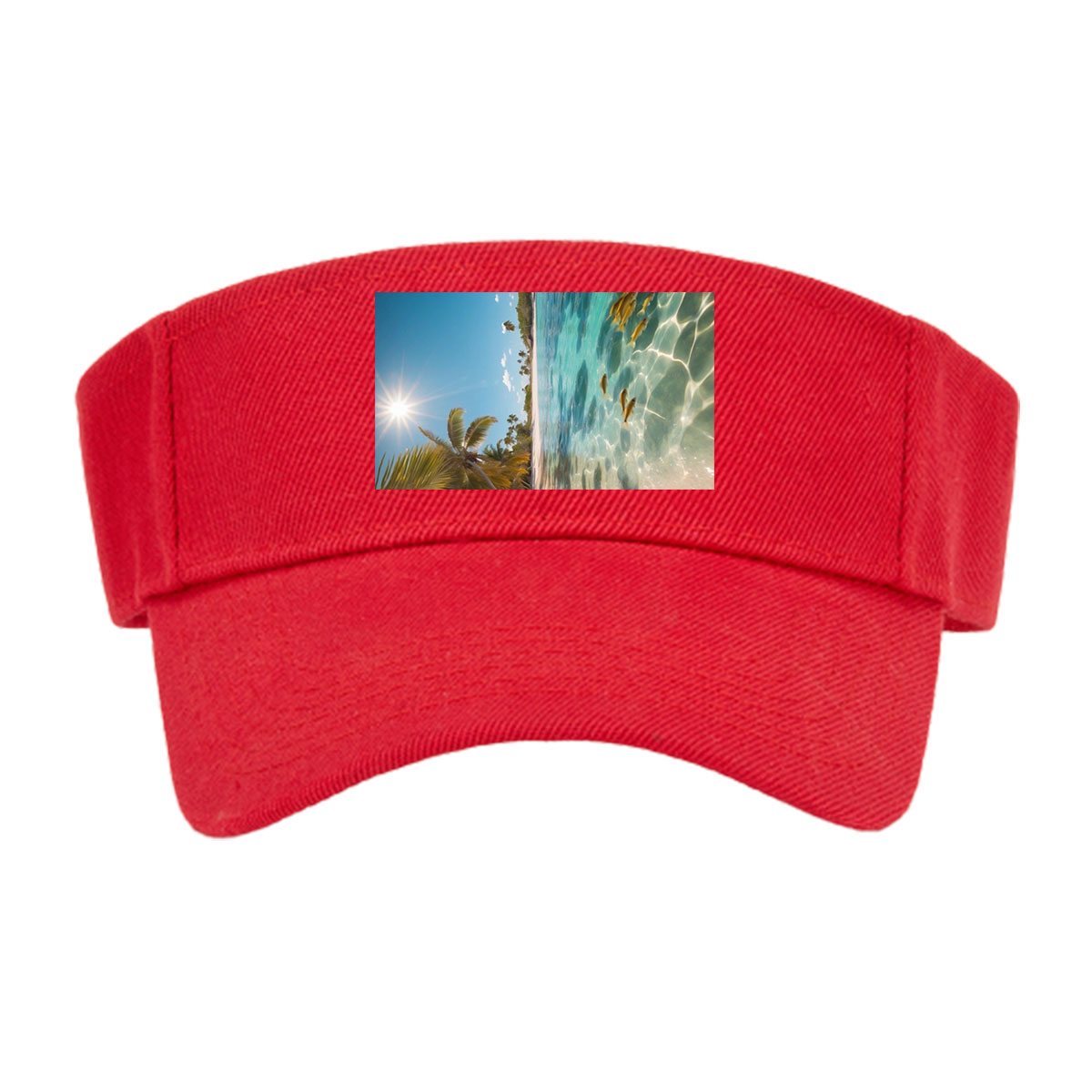 Tropical Beach with Palm Trees and Clear Water -  Visor cap