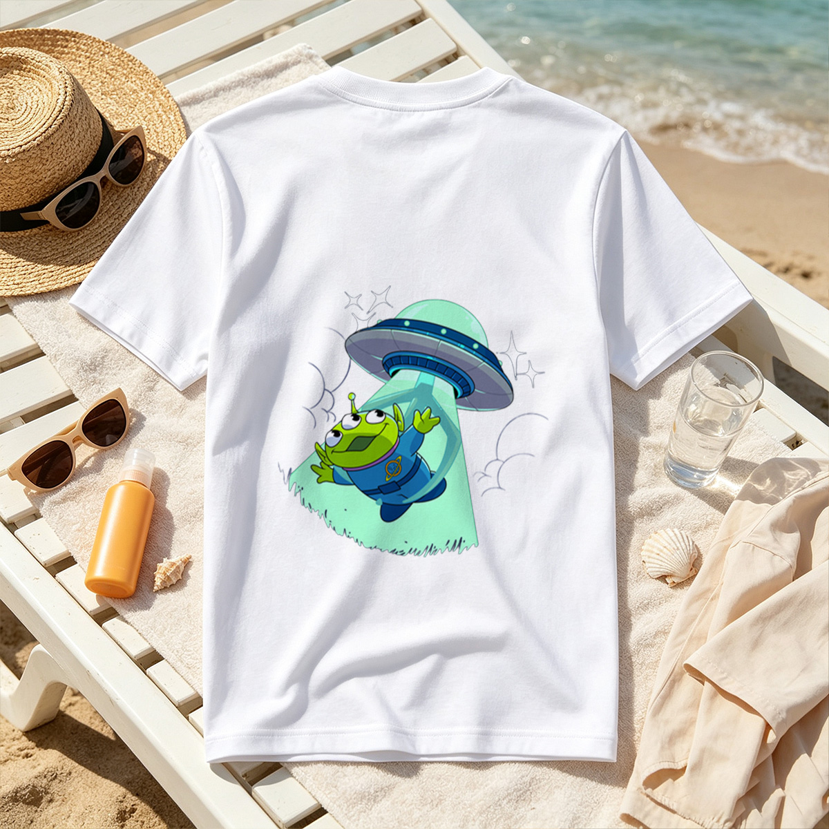Alien from Toy Story Abducted by UFO - Tee