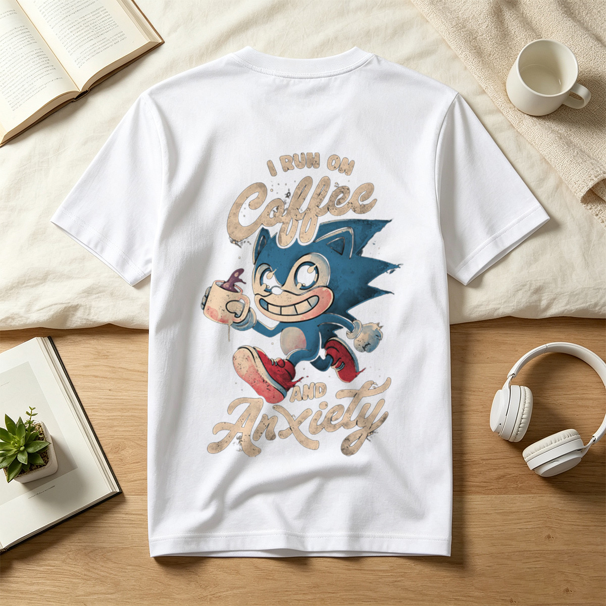 Sonic the Hedgehog: I Run on Coffee and Anxiety - Tee