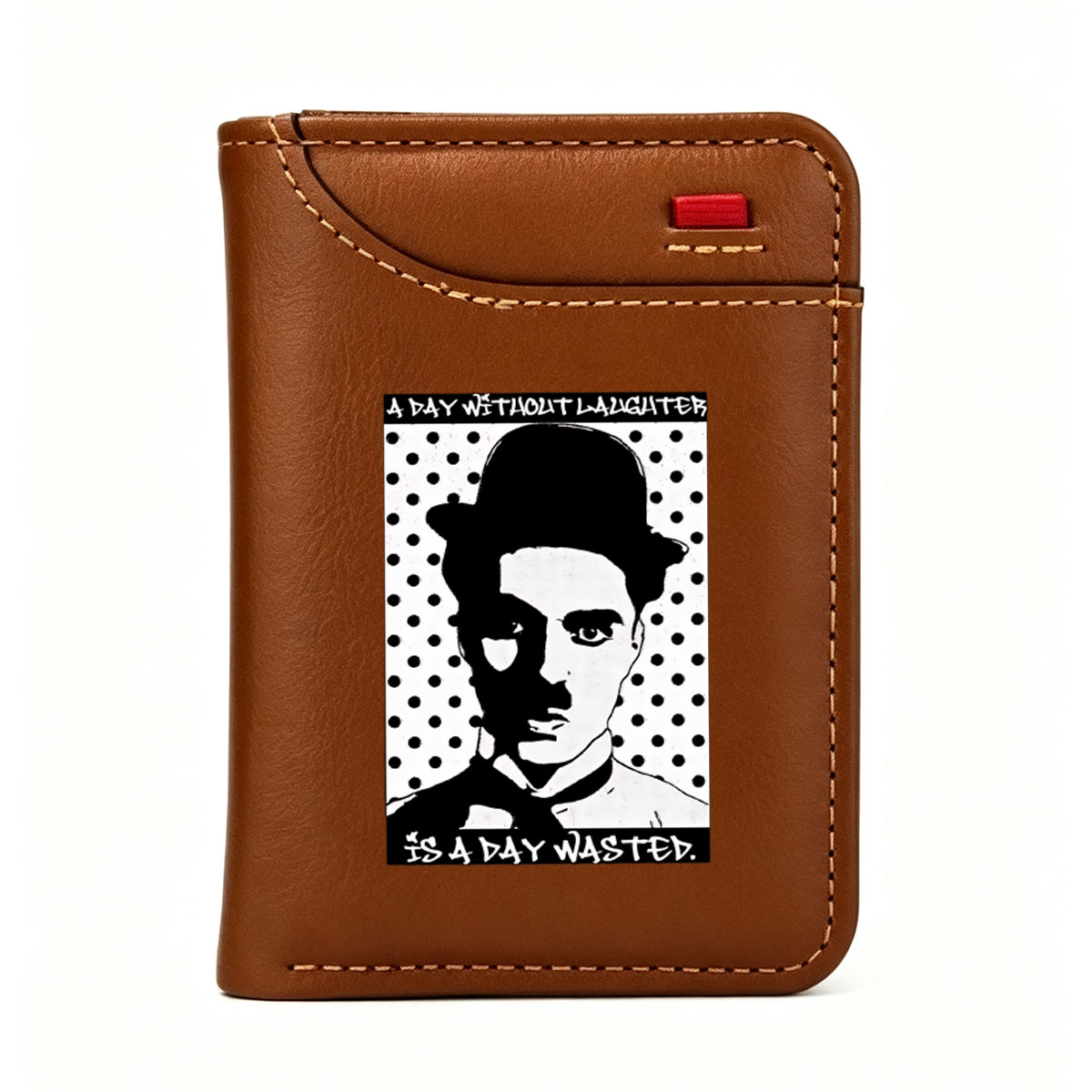 Charlie Chaplin: A Day Without Laughter Is a Day Wasted - Vertical Style Wallet