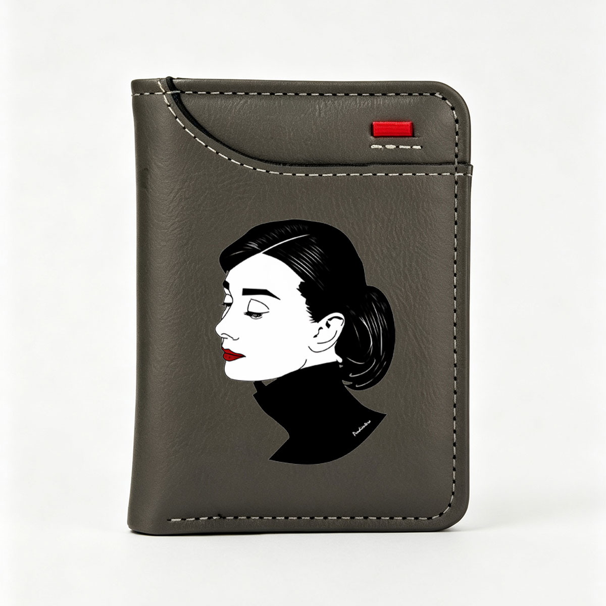 Audrey Hepburn Profile Portrait - Vertical Style Wallet