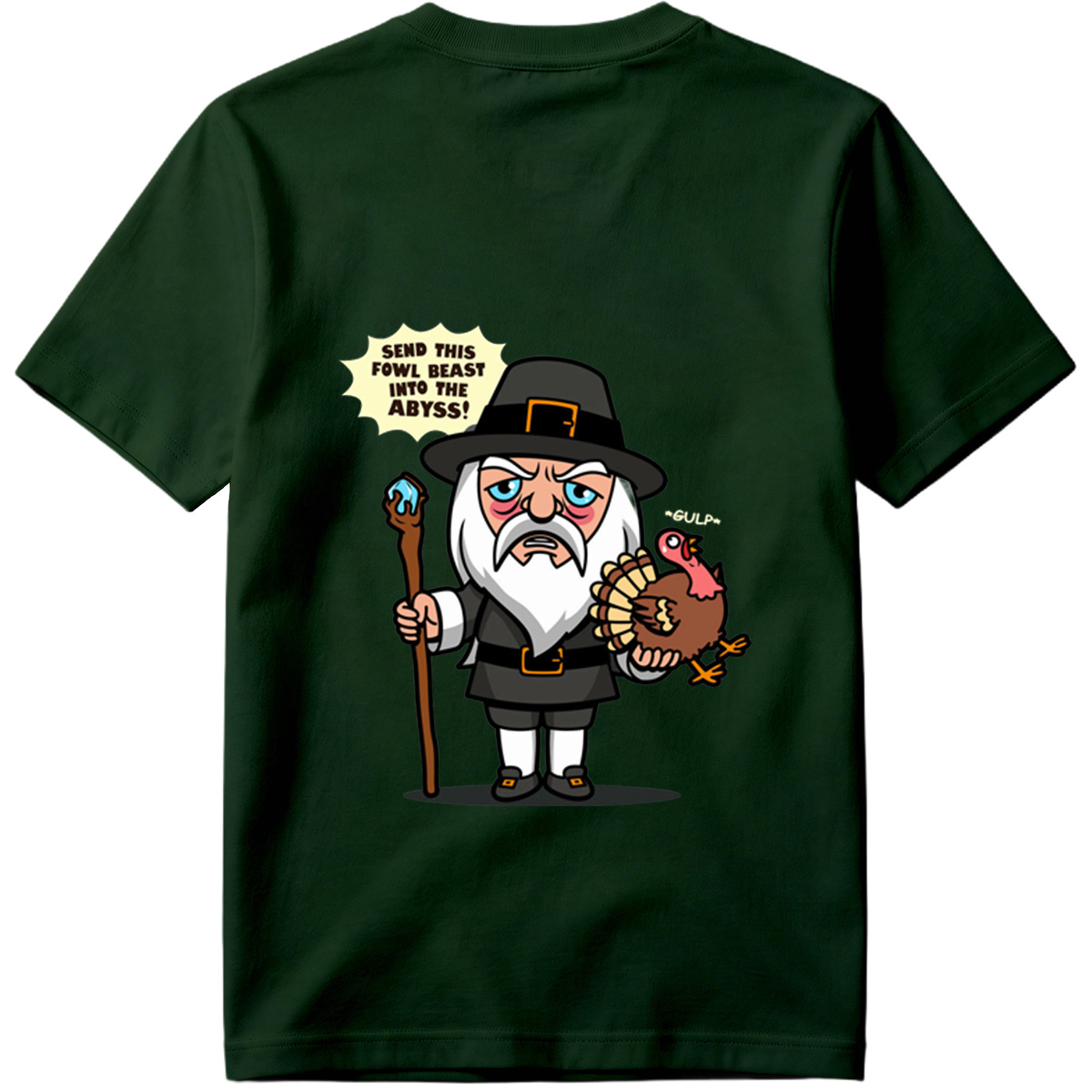 Pilgrim Wizard and Turkey - Tee