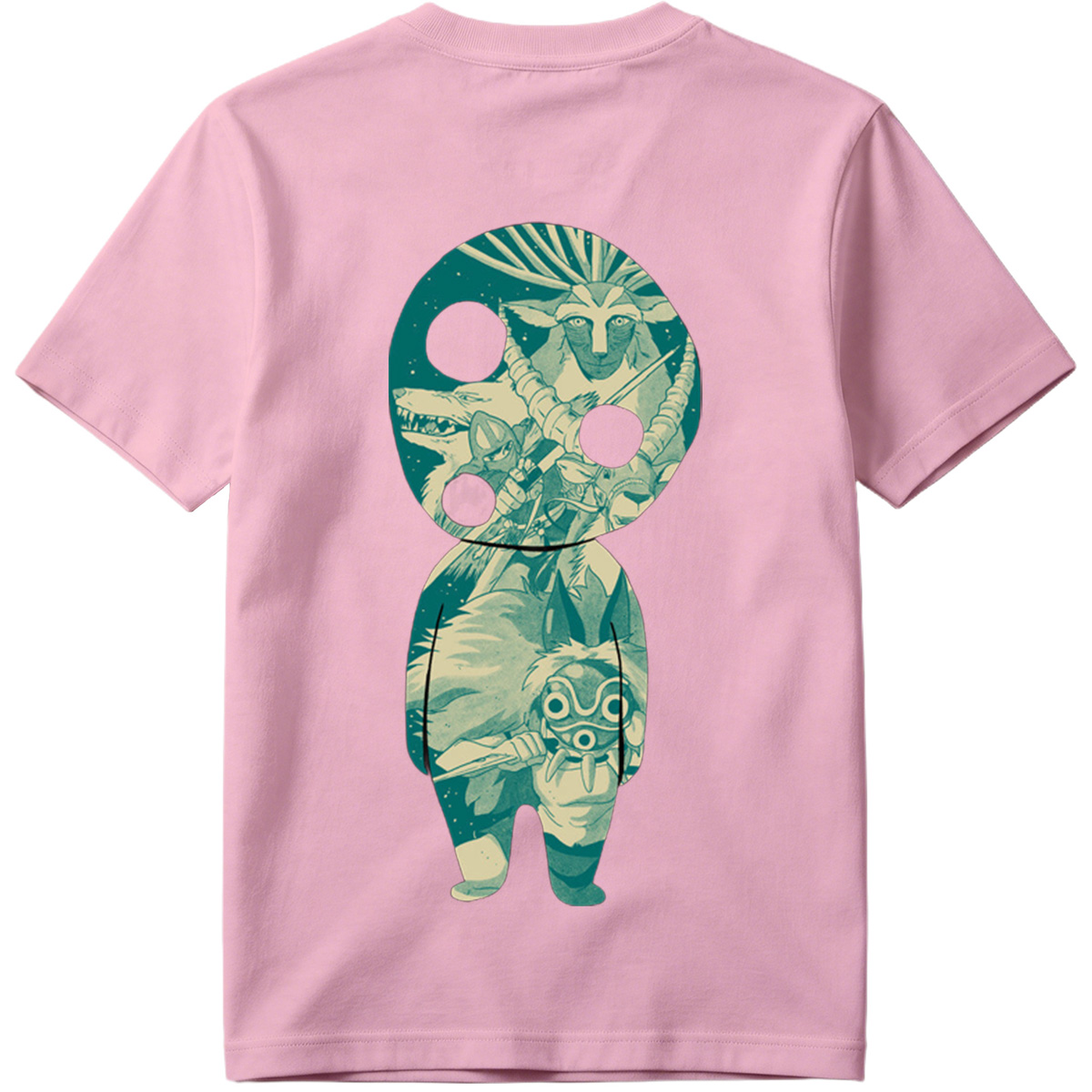 Princess Mononoke: San and Moro in a Stylized Figure - Tee
