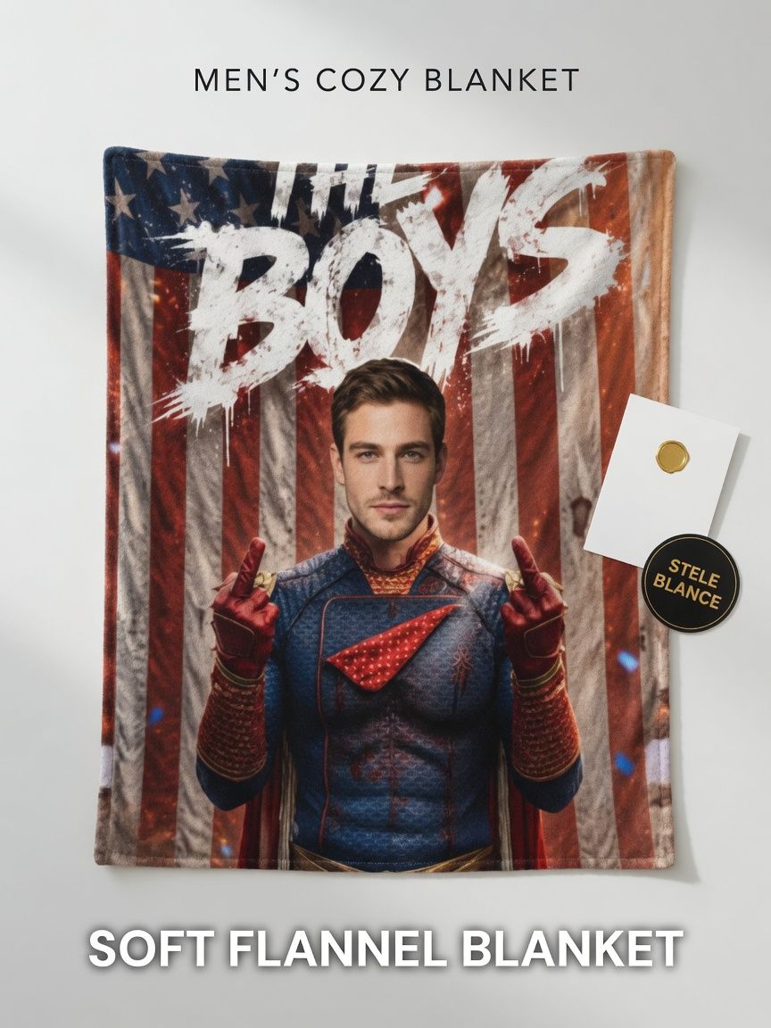Custom Photo Flannel Blanket Personalized Face Avatar Superhero Throw Skin-Friendly Soft Fleece Blanket for Sofa Bed