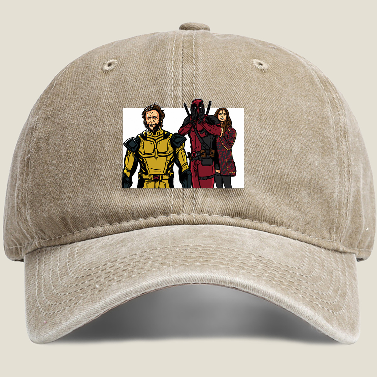 X-Men: Wolverine, Deadpool, and Jean Grey - Washed Denim - Baseball Cap