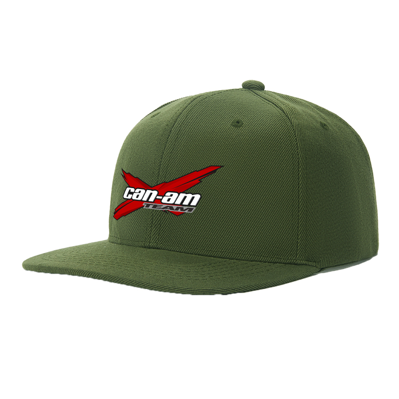 Flat Brim Baseball Cap Can-Am Team Logo Print Streetwear Underground Skate Style for Basketball Court Skate Park Urban Riders and Streetwear Enthusiasts