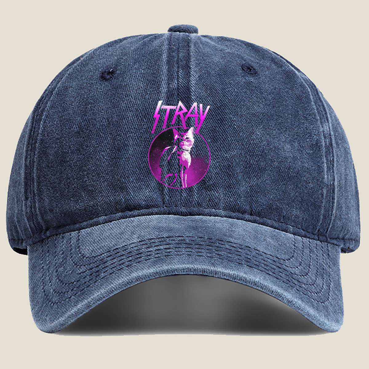 Stray - Cat Adventure - Washed Denim - Baseball Cap