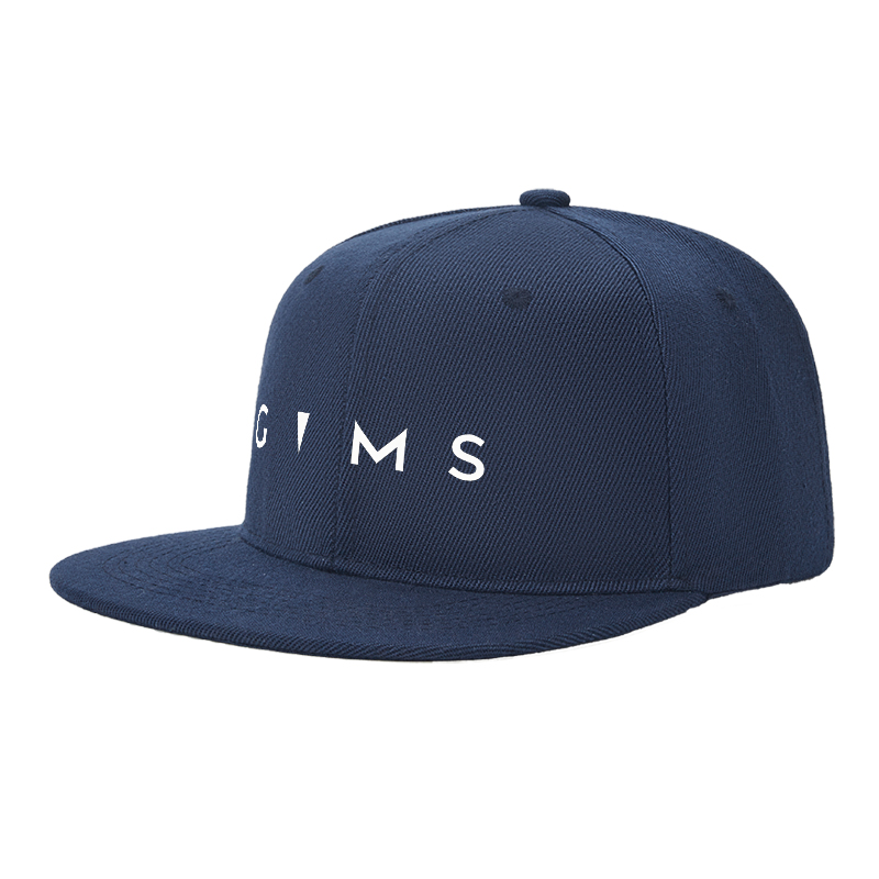 Flat Brim Baseball Cap GIMS Logo Print Streetwear Underground Skate Style for Basketball Court Skate Park Urban Lifestyle Skaters Rappers Streetwear Enthusiasts