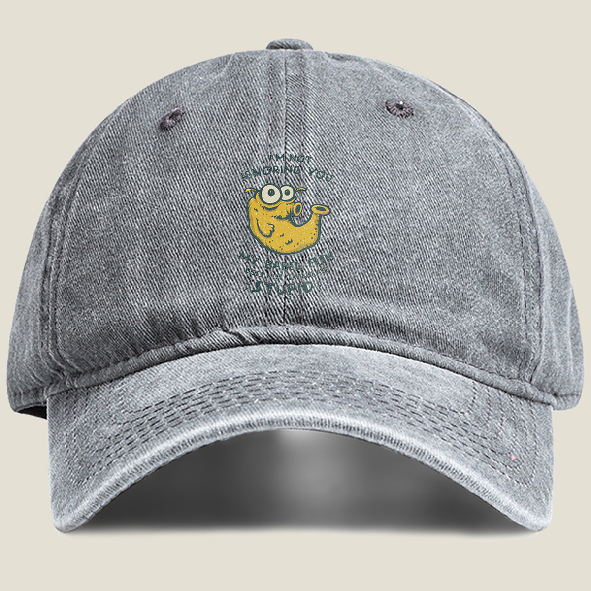 The Hitchhiker's Guide to the Galaxy - Babel Fish - Washed Denim - Baseball Cap