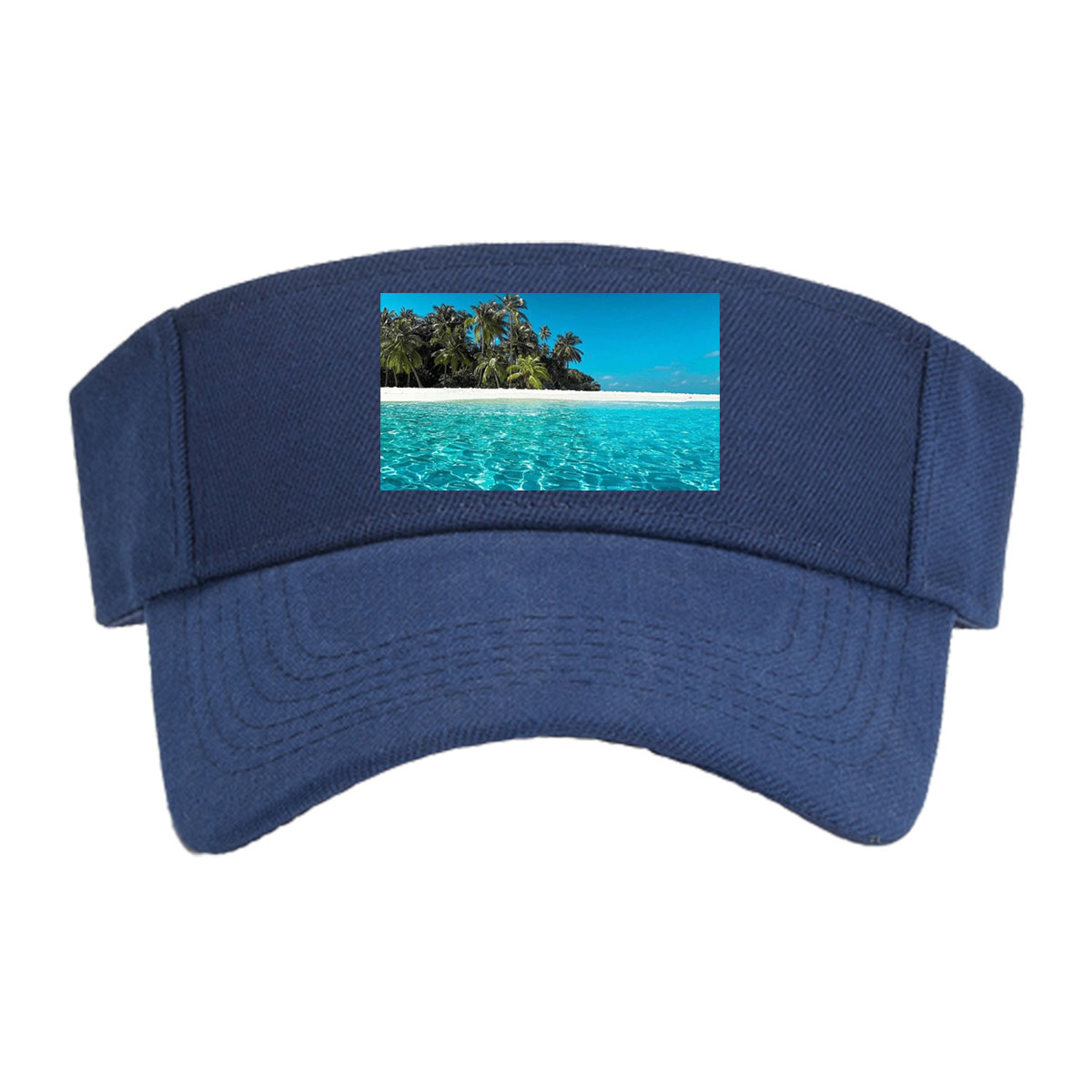 Crystal Clear Waters and Palm Trees on a Tropical Beach -  Visor cap