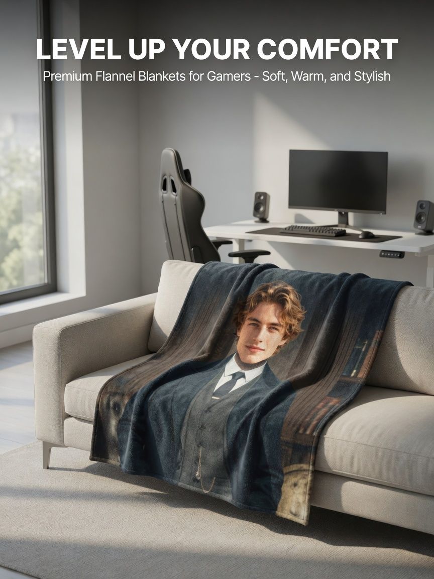 Custom Face Photo Blanket Personalized Flannel Fleece Wrap Skin Friendly Anti Pilling Portrait Throw Ideal Memory Gift