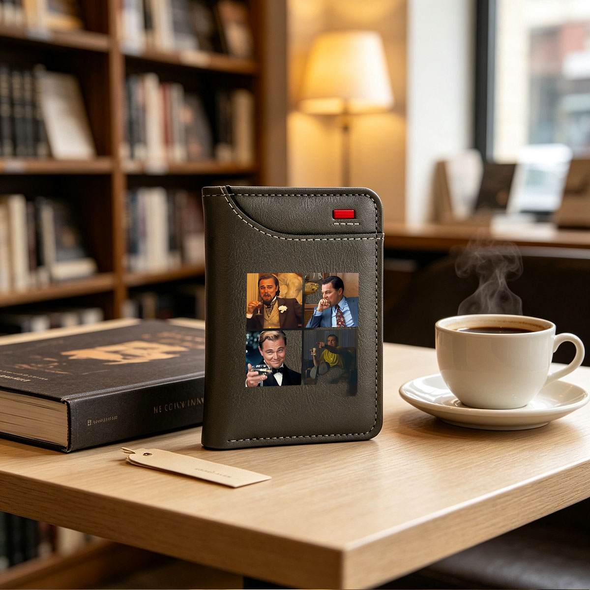 Leonardo DiCaprio in Various Roles: Jack Dawson, Jordan Belfort, Jay Gatsby, and Wolf of Wall Street - Vertical Style Wallet