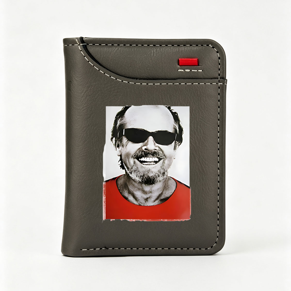 Man in Red Shirt and Sunglasses Smiling - Vertical Style Wallet