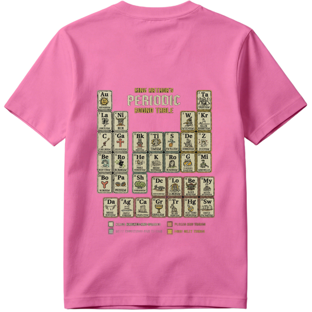 King Arthur's Periodic Round Table: A Fantasy Elemental Chart - Tee