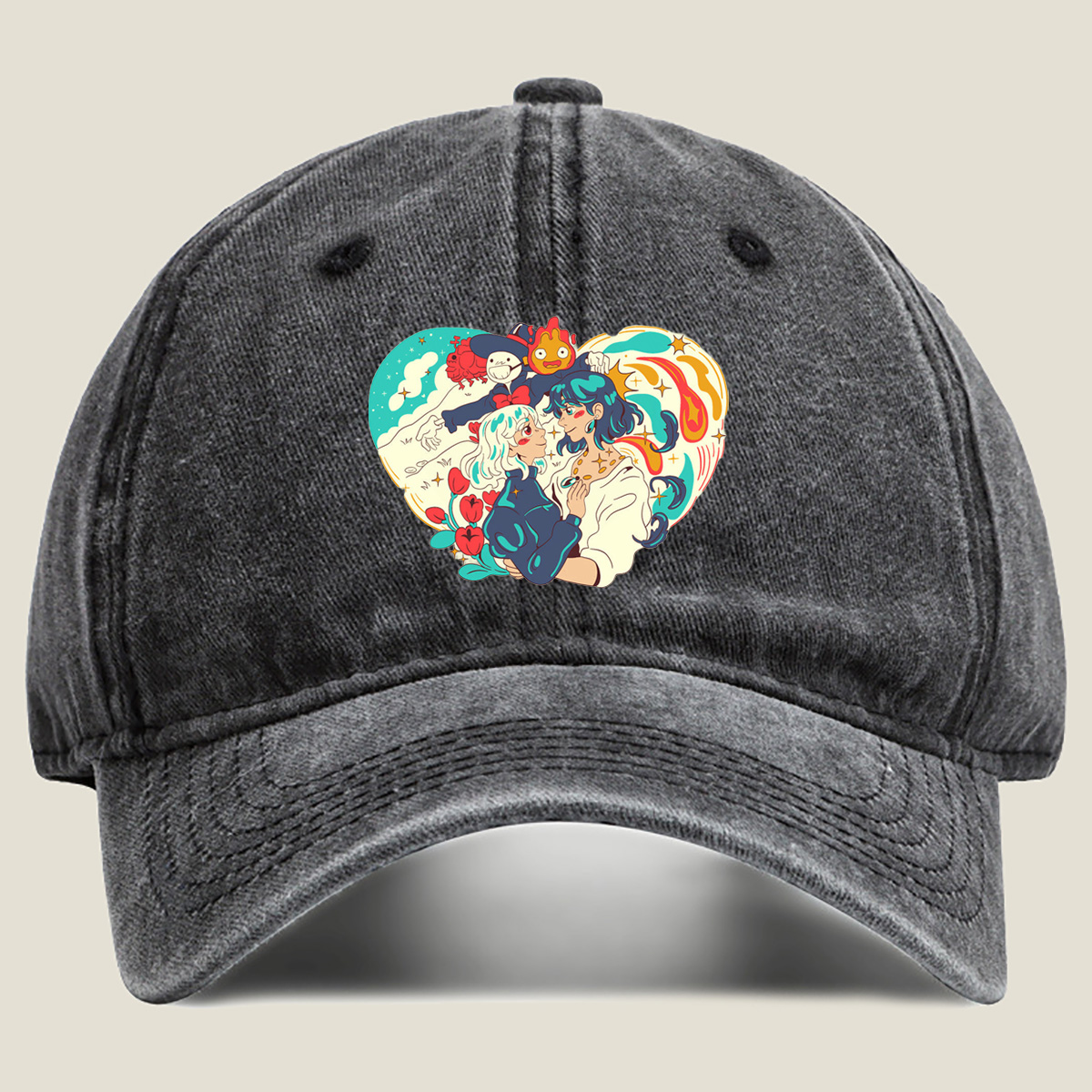 Steven Universe: Garnet, Amethyst, and Pearl in a Heartfelt Moment - Washed Denim - Baseball Cap