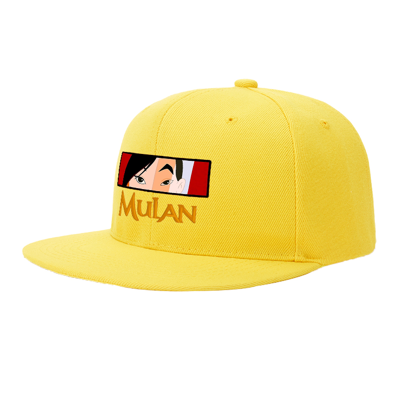 Flat Brim Baseball Cap Mulan Face Graphic Streetwear Underground Skate Style for Basketball Court Skate Park Urban Scene Skaters Rappers Streetwear Enthusiasts