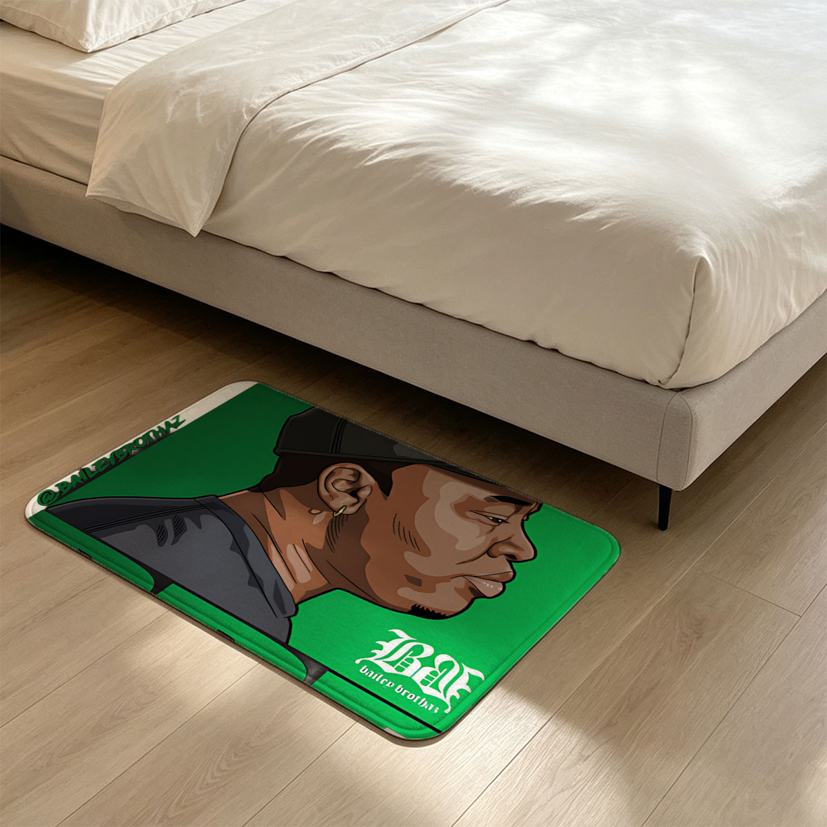 Dre, wearing a black cap with 