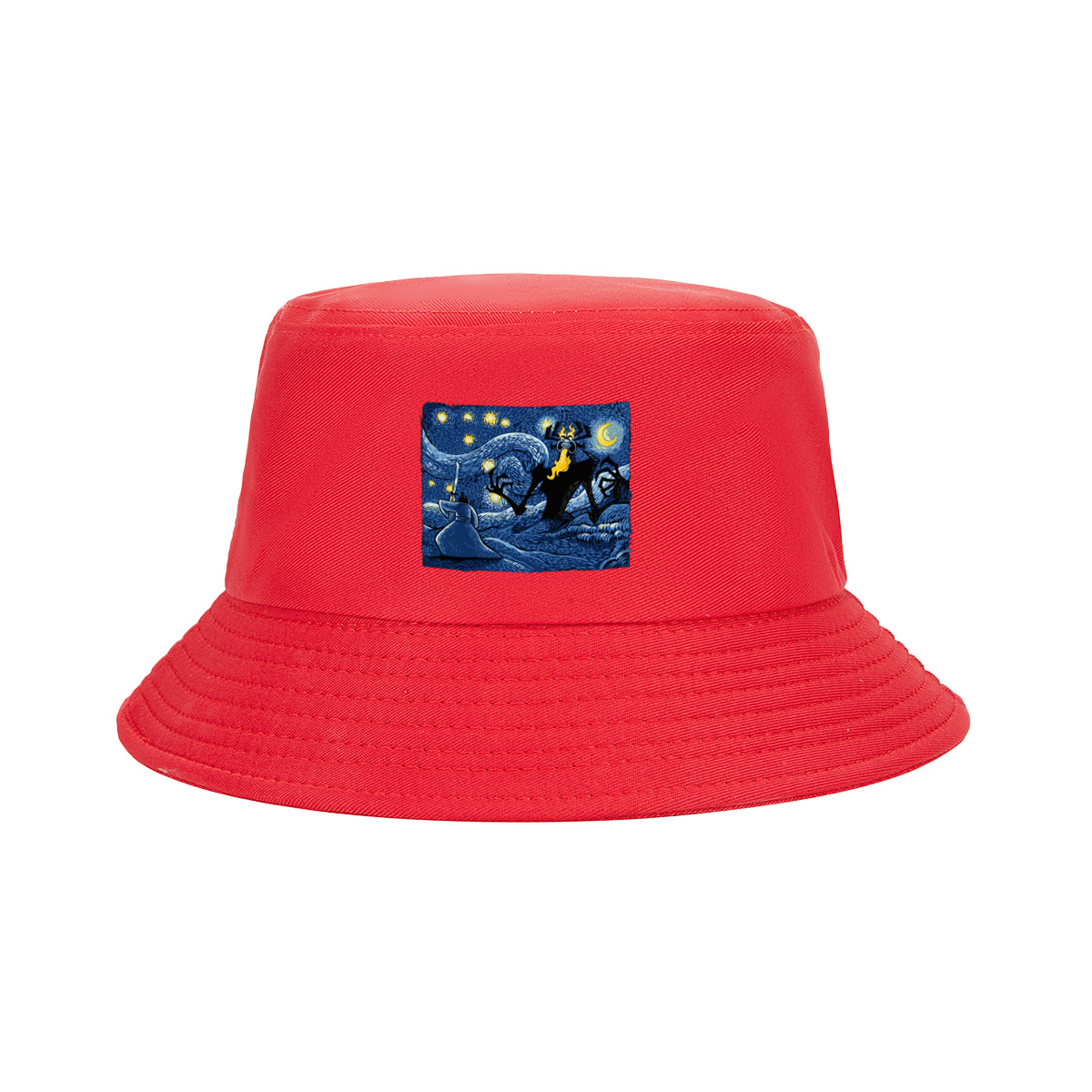 Samurai vs. Fiery Spider in Starry Night - Fisherman's Hat