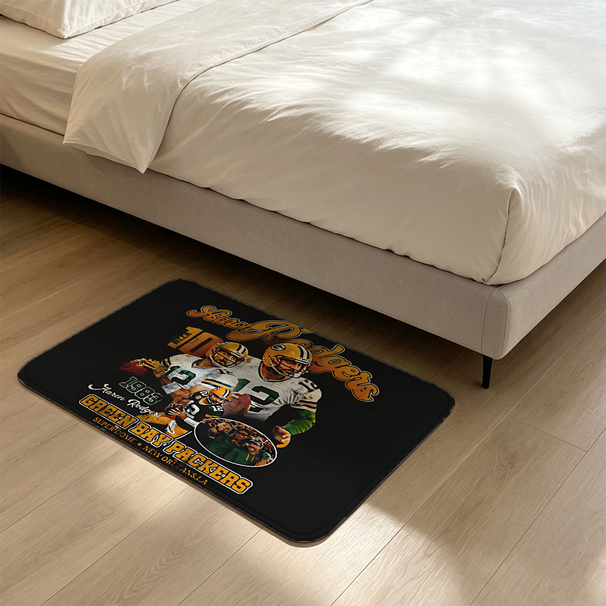 Aaron Rodgers #12 Green Bay Packers Super Bowl XLV Champions 2011 - Flannel floor mat